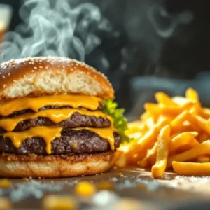 Smashburger with Fries and Soft Drink