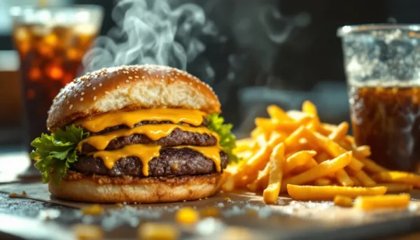 Smashburger with Fries and Soft Drink